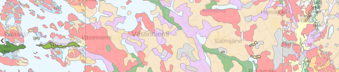 Maaperäkartta; Lähde: http://gtkdata.gtk.fi/maankamara/